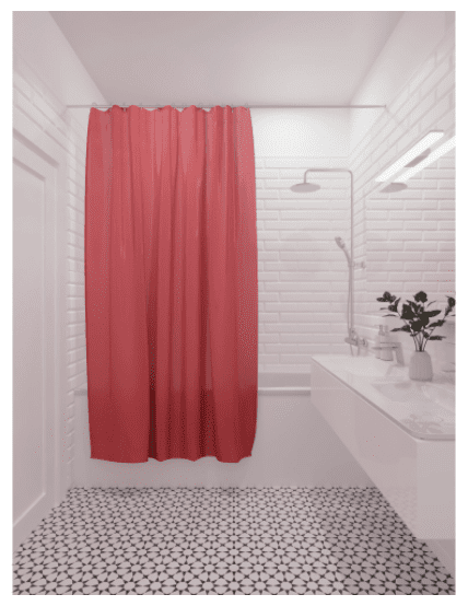 картинка Штора для ванной комнаты 180х200см PEVA красная от магазина АСЯ
