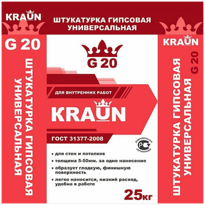 картинка Штукатурка Краун G20 гипсовая универсальная 5кг от магазина АСЯ