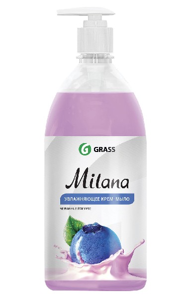 картинка Жидкое крем-мыло Grass Milana «Черника в йогурте», 1л от магазина АСЯ