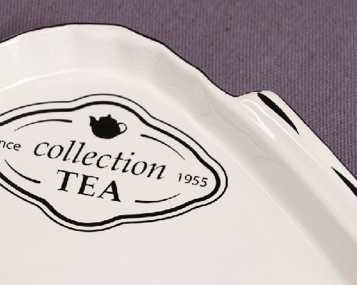 картинка Поднос "Чайный", белый, керамика, 29х21 см, деколь микс 4908796 от магазина АСЯ