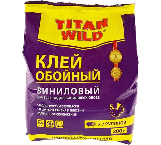 картинка Обойный виниловый клей TITAN WILD пакетик 200 г от магазина АСЯ