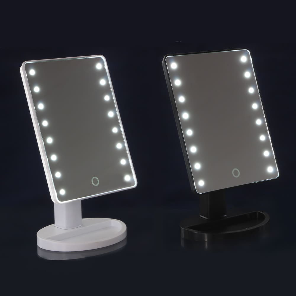 картинка Зеркало с LED-подсветкой, 16,7х27см, 4xAAA, USB-провод, пластик, стекло, 301-256 от магазина АСЯ