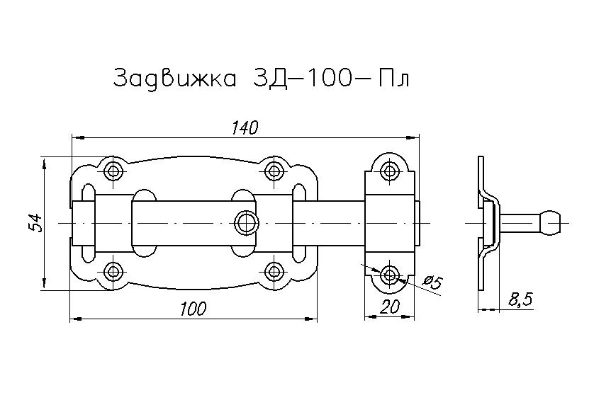 картинка Задвижка дверная NOEZ ЗД-100-Пл-SL  от магазина АСЯ