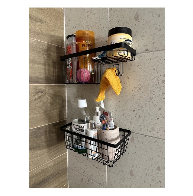 картинка Полка Gromell Nifioli с мыльницей и крючками 77CL07046 от магазина АСЯ