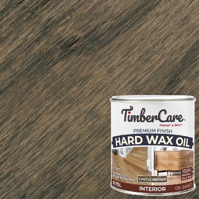 картинка Масло защитное TIMBERCARE HARD WAX OIL с твердым воском, темно-коричневый 0,75л, 350061 от магазина АСЯ