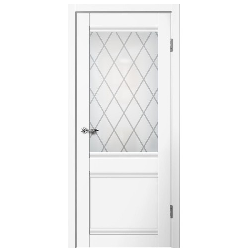 картинка Дверь межкомнатная 700х2000 "C01" эмалит белый Английская решетка от магазина АСЯ