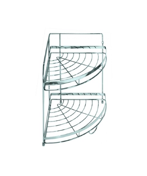 картинка  Полка 2-ая угловая хром для ванной АЕ-595 от магазина АСЯ